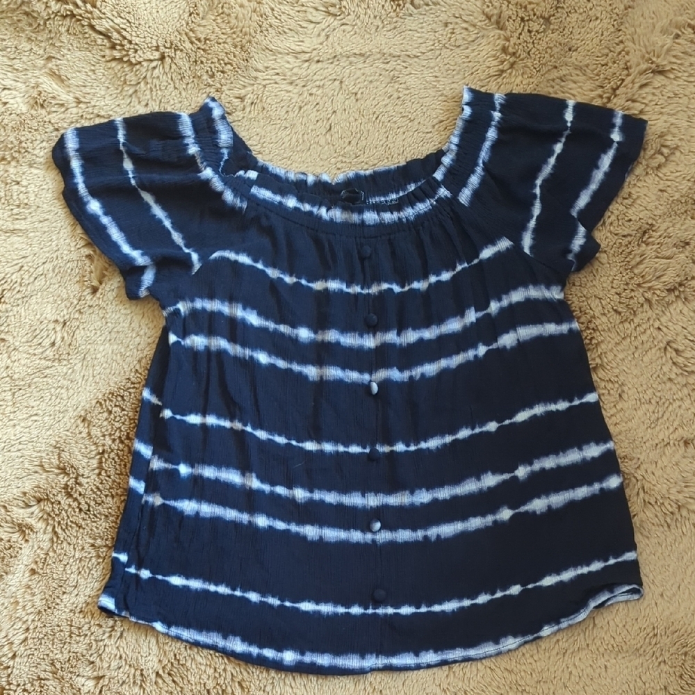 Elastic Neck Tie Dye Top